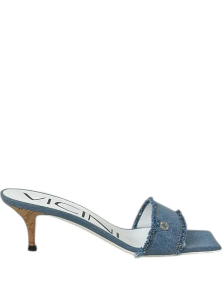  Vicini Frayed Heeled Sandals - Blue 