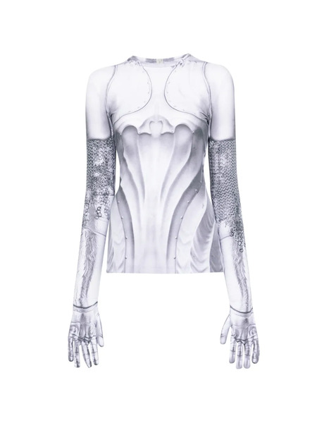  Victor Clavelly Glove-detail T-shirt - White 
