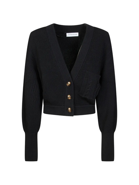  Victoria Beckham Button Cropped Cardigan - Black 