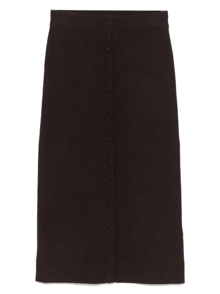  Victoria Beckham Button-detail Midi Skirt - Brown 