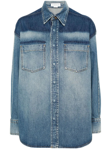  Victoria Beckham Classic-collar Denim Shirt - Blue 