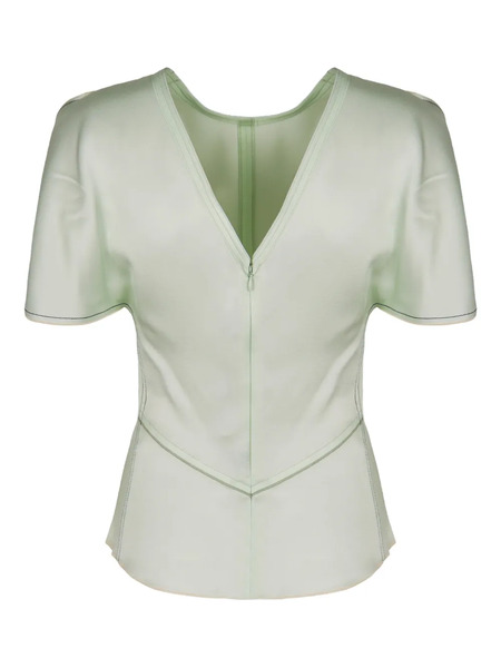  Victoria Beckham Crew-neck Short-sleeve Blouse - Green 