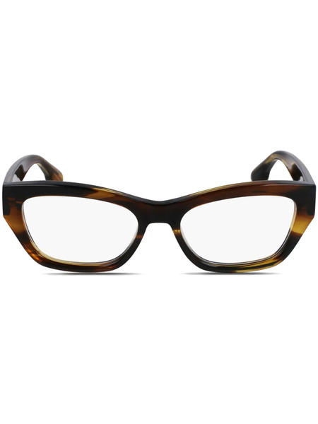  Victoria Beckham Eyewear Geometric-frame Glasses - Brown 