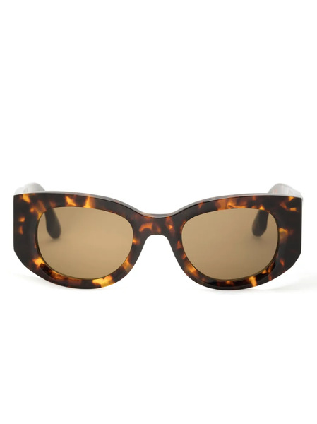  Victoria Beckham Eyewear Tortoiseshell-effect Oval-frame Sunglasses - Brown 