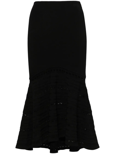  Victoria Beckham Flared Midi Skirt - Black 