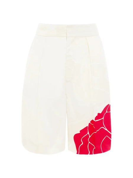  Victoria Beckham Floral-print Tailored Shorts - Neutrals 
