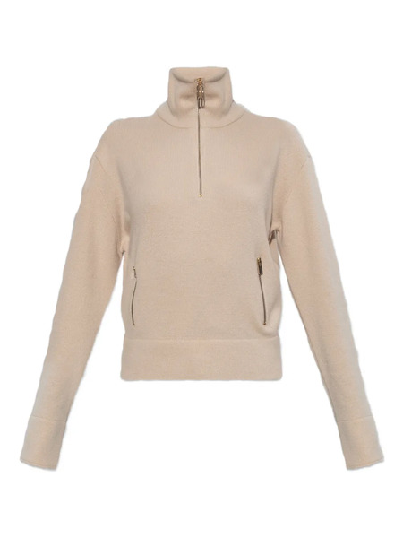  Victoria Beckham Half-zip Milano Sweater - Neutrals 