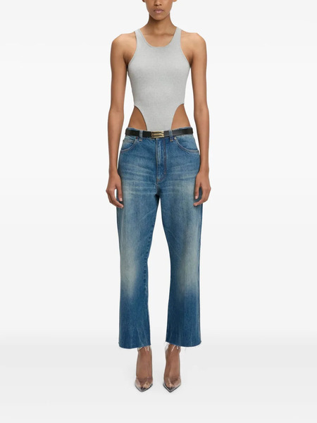  Victoria Beckham High Leg-cut Bodysuit - Grey 