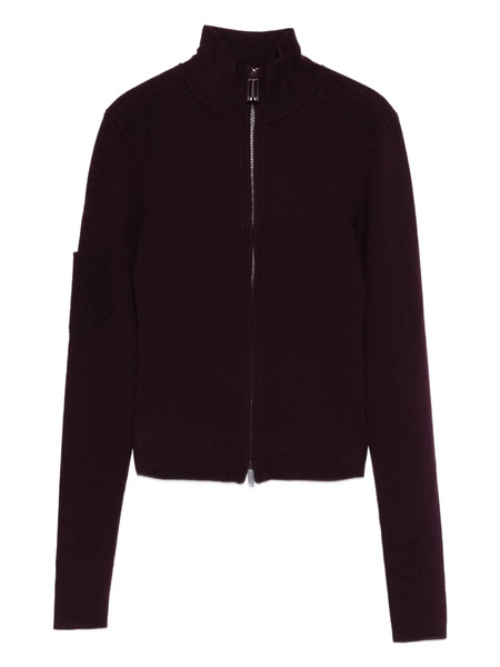  Victoria Beckham High-neck Zip-front Cardigan - Red 