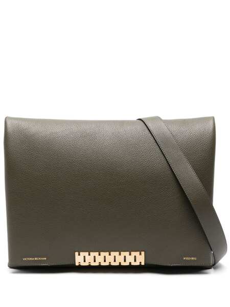  Victoria Beckham Jumbo Chain Leather Pouch - Green 