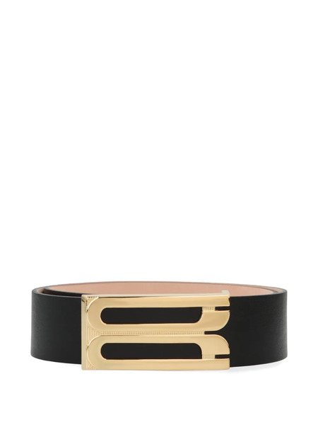  Victoria Beckham Logo-buckle Leather Belt - Black 