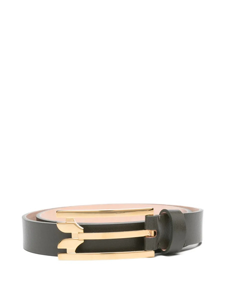  Victoria Beckham Logo-buckle Leather Belt - Green 