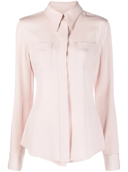  Victoria Beckham Long-sleeve Sheer Shirt - Pink 