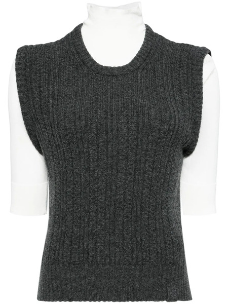  Victoria Beckham Mock-neck Knitted Top - Grey 