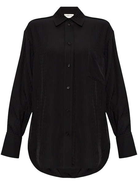 Victoria Beckham Monogram-pattern Button-down Shirt - Black 