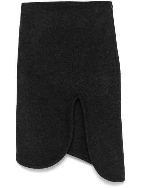  Victoria Beckham Padded-trim Midi Skirt - Grey 