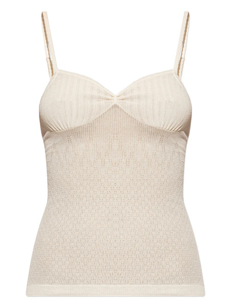  Victoria Beckham Ribbed-knit Tank Top - Neutrals 