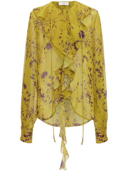  Victoria Beckham Romantic Floral-print Blouse - Yellow 