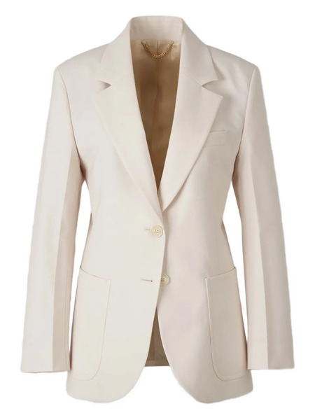  Victoria Beckham Side-pocket Buttoned Blazer - Neutrals 