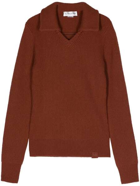  Victoria Beckham Spread-collar Ribbed Jumper - Orange 