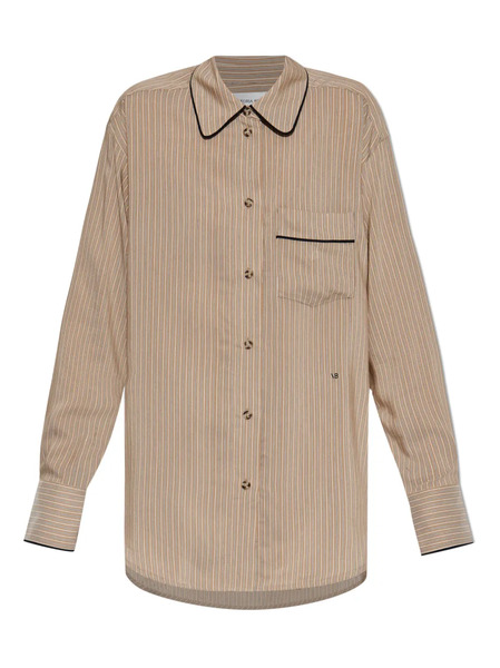  Victoria Beckham Stripe Pajama Shirt - Neutrals 