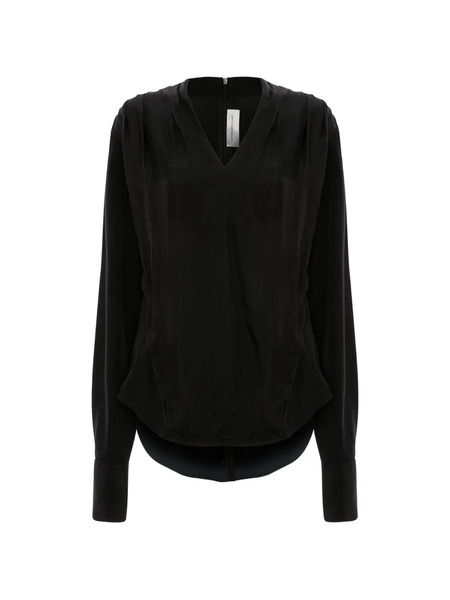  Victoria Beckham V-neck Long-sleeve Top - Black 