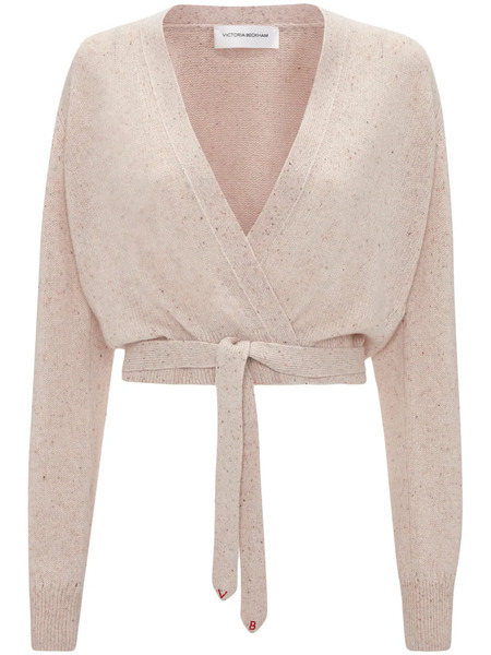  Victoria Beckham Wrap-front Cashmere Cardigan - Neutrals 