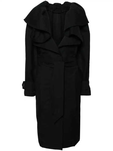  Viktor & Rolf Belted Gabardine Trench Coat - Black 