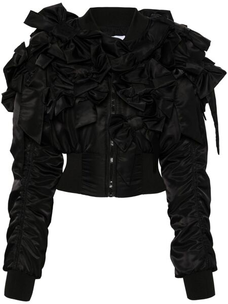  Viktor & Rolf Bow Bouquet Bomber Jacket - Black 