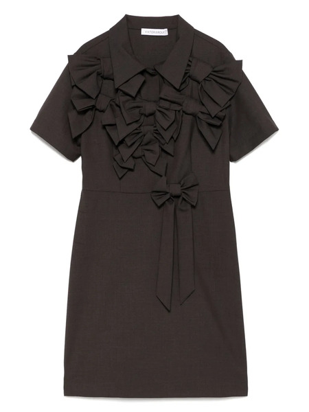  Viktor & Rolf Bow Bouquet Mini Dress - Brown 