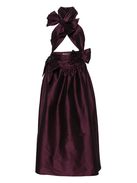  Viktor & Rolf Drape Bow Maxi Dress - Purple 