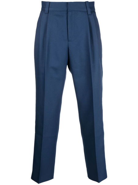  Viktor & Rolf Embroidered-logo Cropped Trousers - Blue 