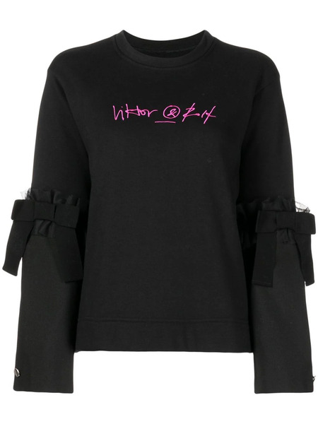  Viktor & Rolf Embroidered-logo Detail Sweatshirt - Black 