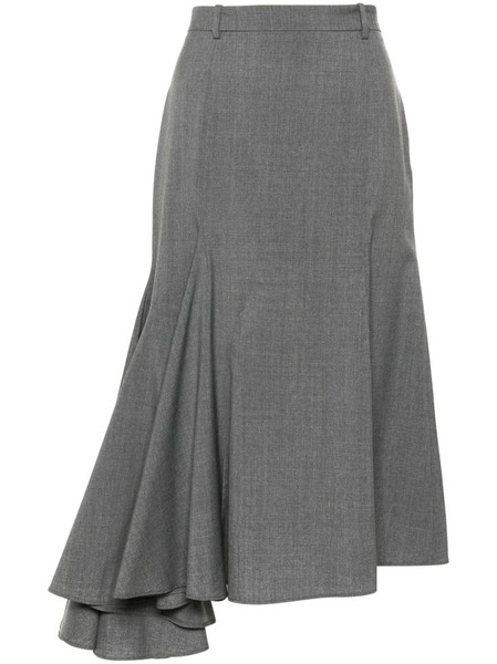  Viktor & Rolf Godet-detail Wool Asymmetric Skirt - Grey 