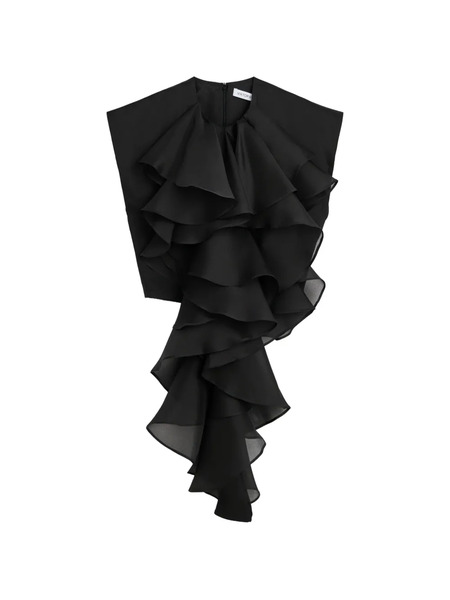  Viktor & Rolf Jabot Organza Top - Black 