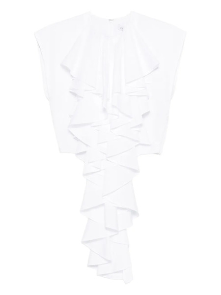  Viktor & Rolf Jabot Ruffle Top - White 