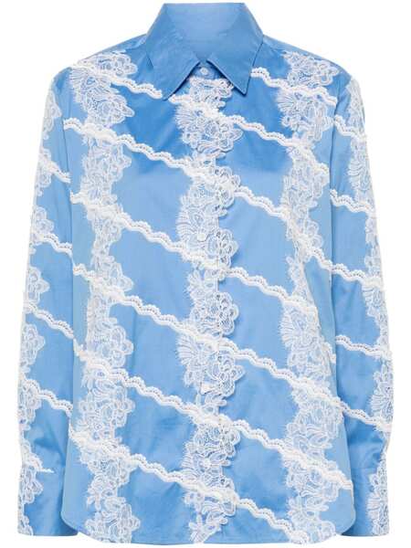  Viktor & Rolf Lace-detail Poplin Shirt - Blue 