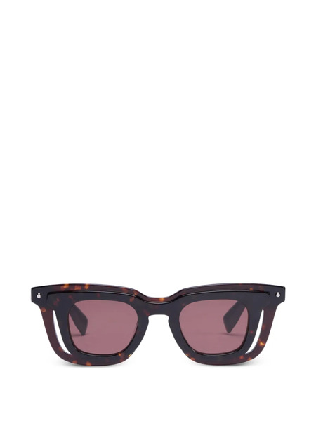  Viktor & Rolf Layered Rectangle-frame Sunglasses - Brown 