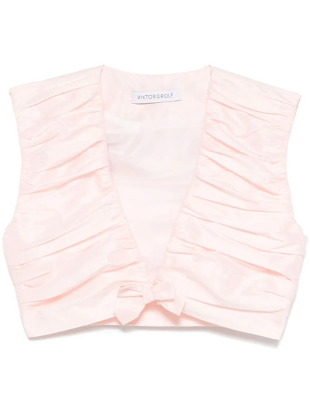  Viktor & Rolf Pleated Cropped Top - Pink 