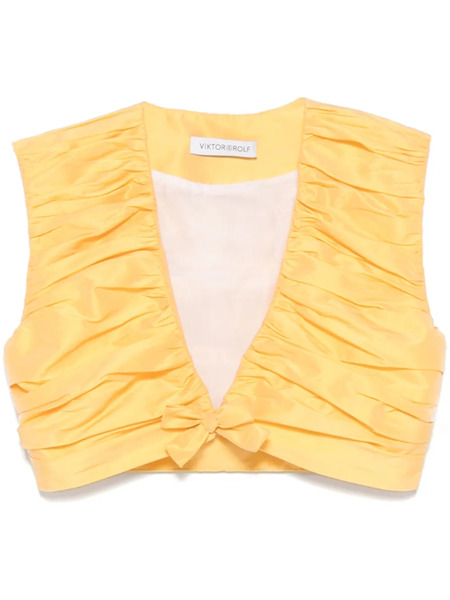  Viktor & Rolf Pleated Cropped Top - Yellow 