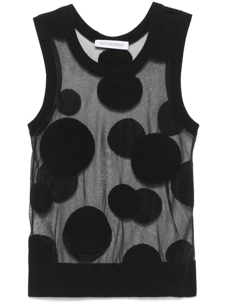  Viktor & Rolf Polka-dot Tank Top - Black 