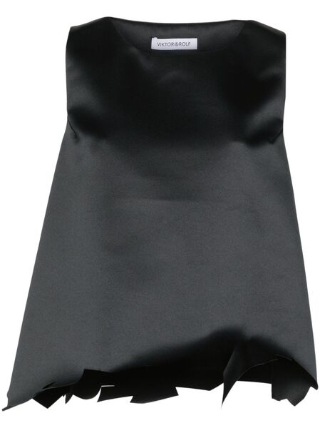  Viktor & Rolf Raw-cut Hem Top - Black 
