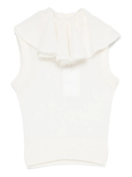  Viktor & Rolf Ruffled Sleeveless Top - White 