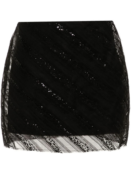  Viktor & Rolf Tulle-overlay Mini Skirt - Black 