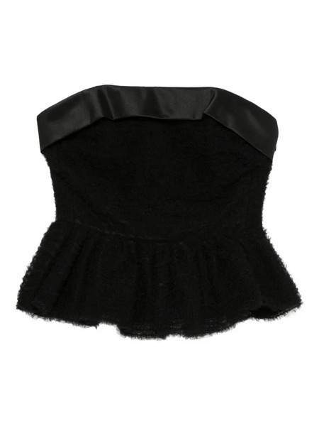  Viktor & Rolf Tulle Ruffle Strapless Top - Black 