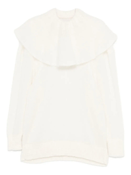 Viktor & Rolf Volant Ruffled-neck Sweater - White 