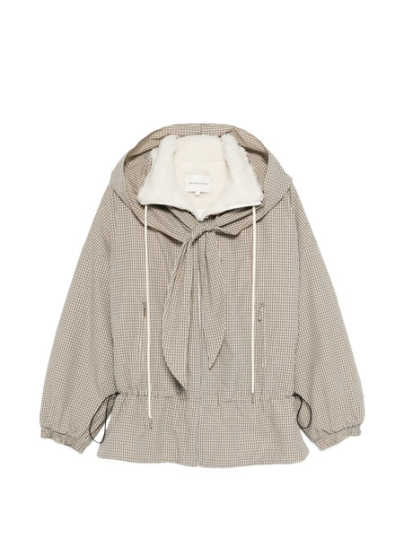  Viktoria Chan Checked Hooded Jacket - Neutrals 