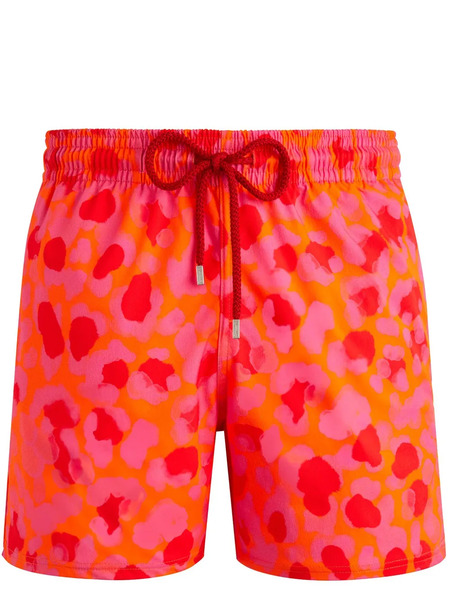  Vilebrequin Abstract-print Swim Shorts - Red 