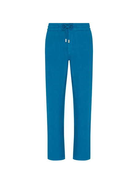  Vilebrequin Drawstring Linen Trousers - Blue 