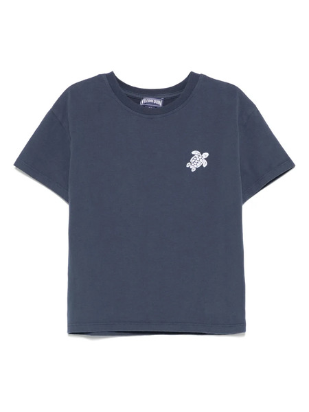  Vilebrequin Kids Embroidered-turtle T-shirt - Blue 